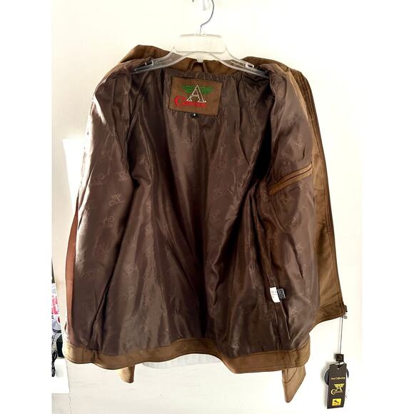 Collezioni Brown Faux Suede Jacket NWT Men’s Medium Made in Italy 17x24x18x25 - Picture 6 of 9